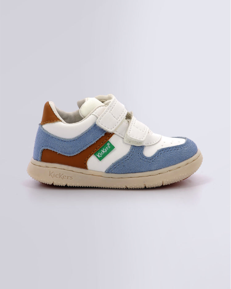 Kickers παιδικά ανατομικά sneakers Kickmotion 960550-10 33 Blanc Camel Bleu