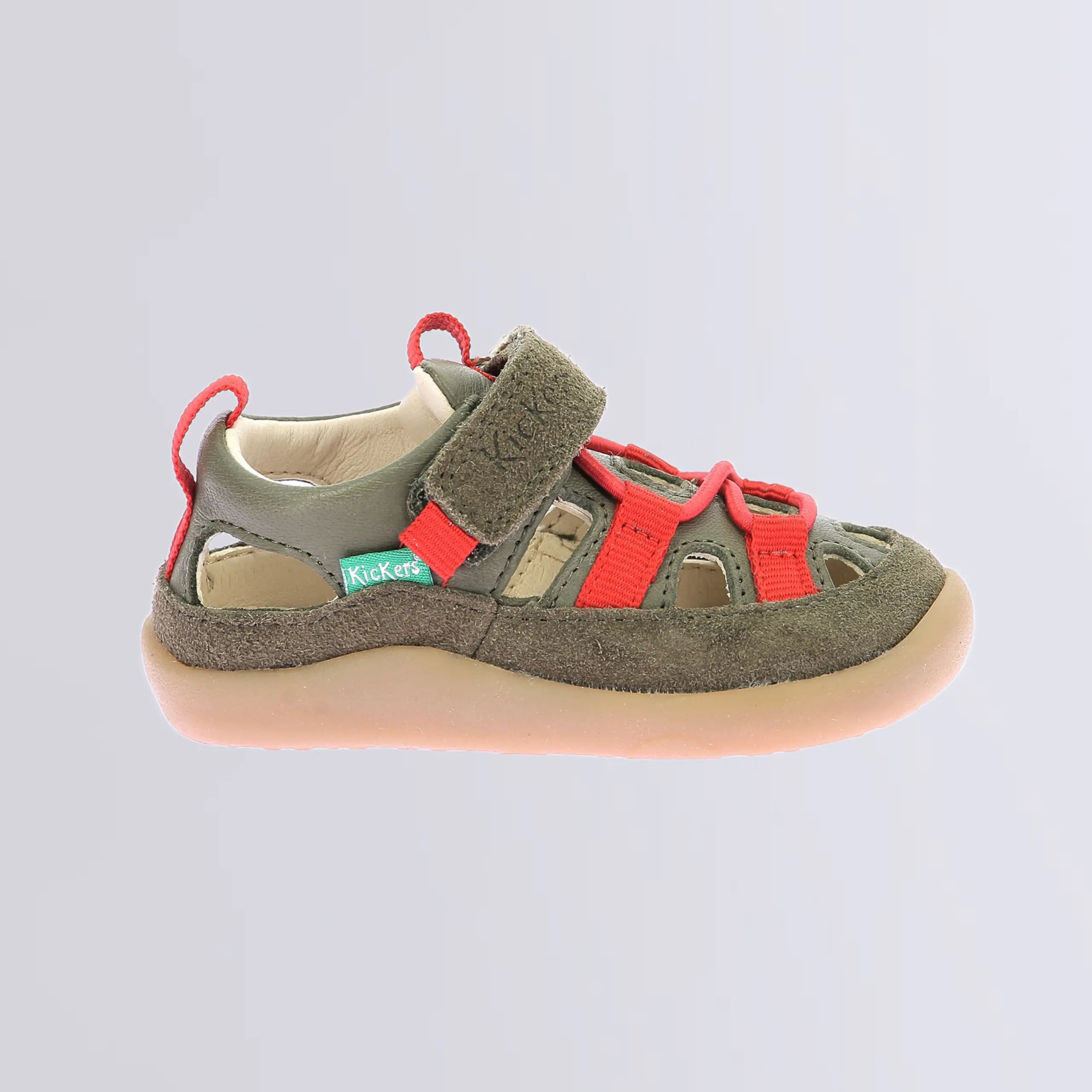 Kickers παιδικά ανατομικά κλειστά πέδιλα για αγόρι Kick Frony 1201320-10 Χακί
