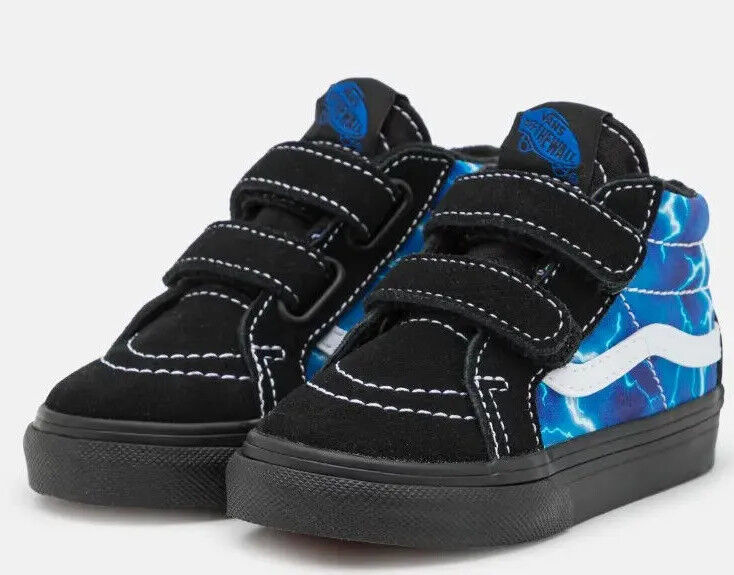 Vans παιδικά sneakers μποτάκια Sk8-Mid Reissu αγόρι Μαύρα VN0A5DXDY611 Glow Lightning Black/Blue