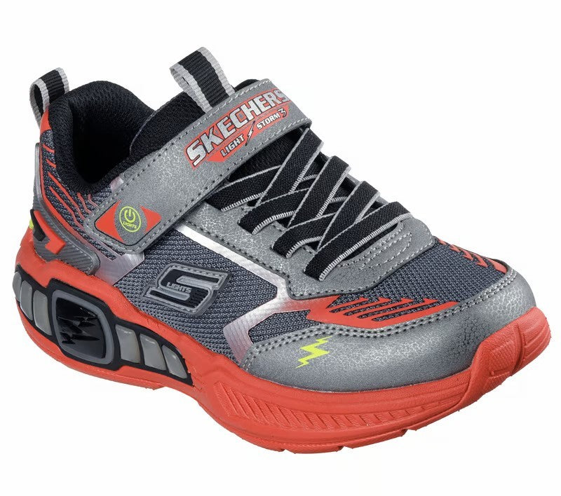 Skechers παιδικά αθλητικά παπούτσια με φωτάκια για αγόρια Light Storm Κόκκινο 400151L/GURD
