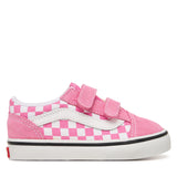 Vans Old Skool V παιδικά sneakers για κορίτσια Ροζ Color theory cherckerboard VN000CTGFRQ1