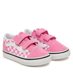 Vans Old Skool V παιδικά sneakers για κορίτσια Ροζ Color theory cherckerboard VN000CTGFRQ1
