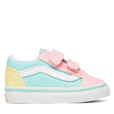 Vans Old Skool V παιδικά παπούτσια για κορίτσια Pastel Glitter Multi VN000CS6ZQP1