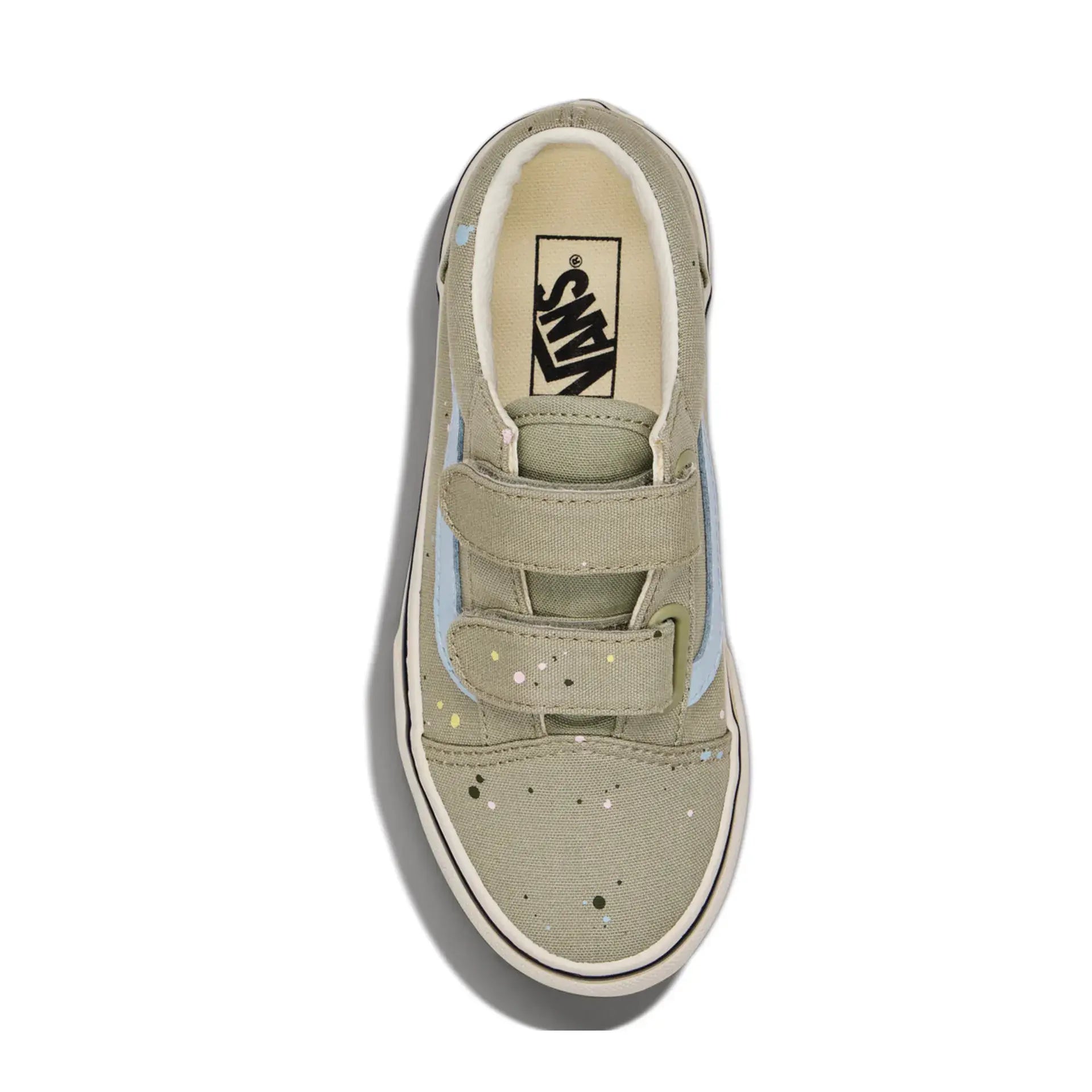 COOL STEPV-Vans Old Skool V παιδικά sneakers για αγόρι/κορίτσι VN000CYAFSG1 PAINT SPLATTER Soft Sage